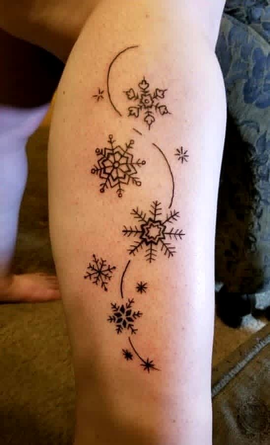 Fine Line tattoo on Calf