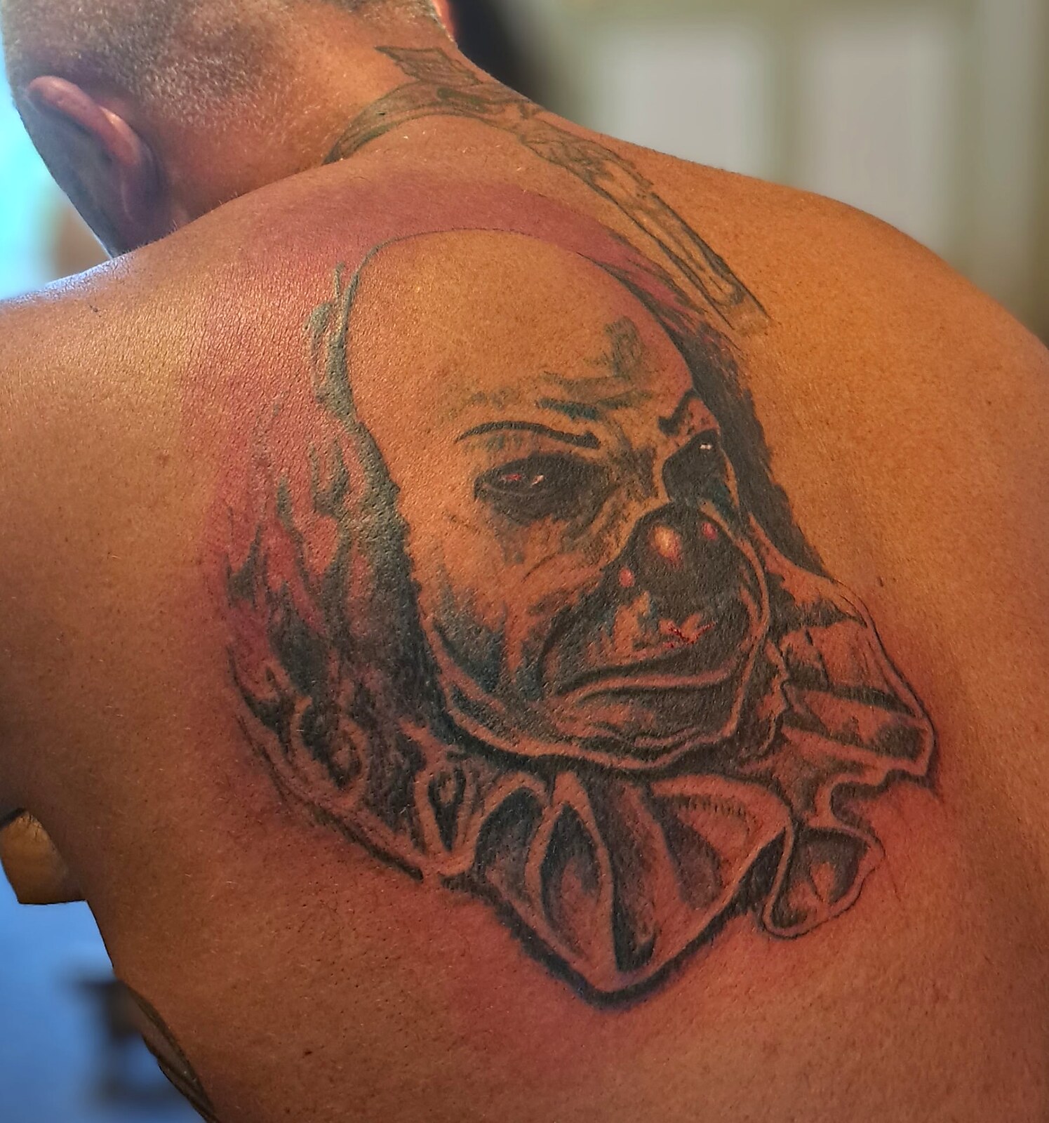 Custom Work tattoo on Shoulder blade