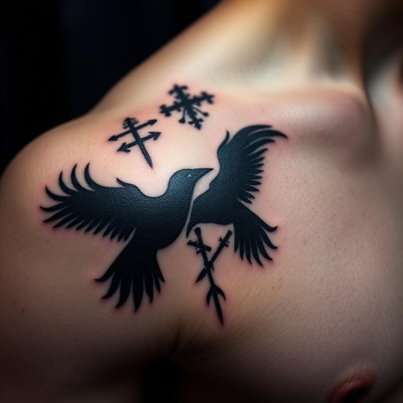 Norse / Viking tattoo on Shoulder & chest
