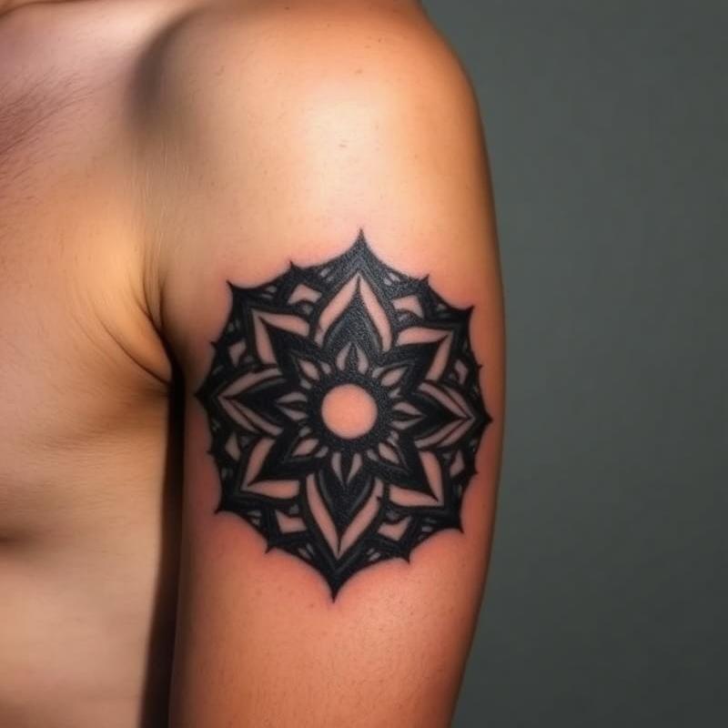 Tribal tattoo on Bicep